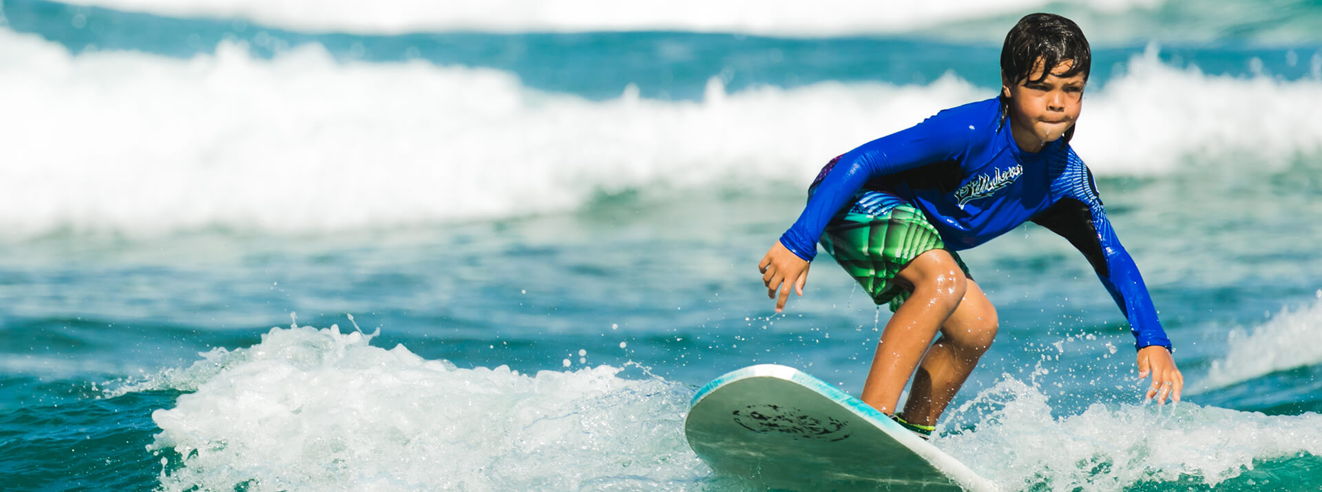 Kid surfing